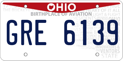 OH license plate GRE6139