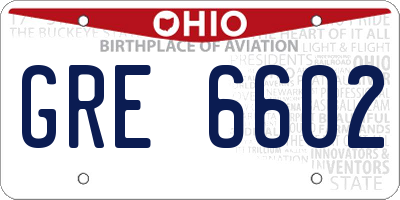 OH license plate GRE6602