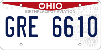 OH license plate GRE6610