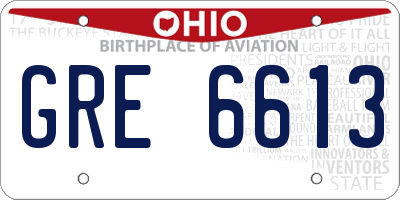 OH license plate GRE6613