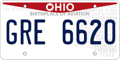 OH license plate GRE6620