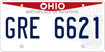 OH license plate GRE6621