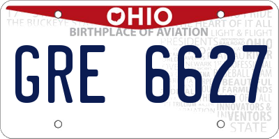 OH license plate GRE6627