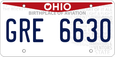 OH license plate GRE6630