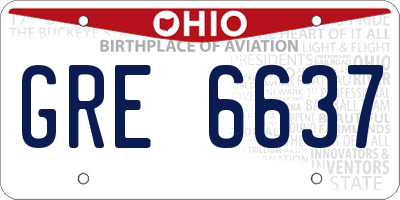 OH license plate GRE6637