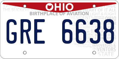 OH license plate GRE6638