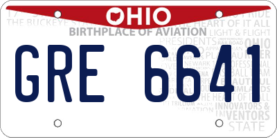OH license plate GRE6641