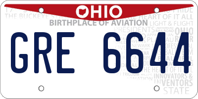 OH license plate GRE6644