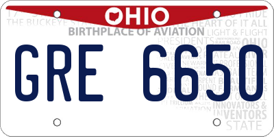 OH license plate GRE6650