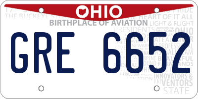 OH license plate GRE6652