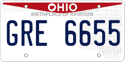 OH license plate GRE6655