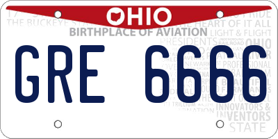 OH license plate GRE6666