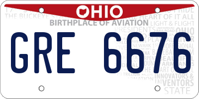 OH license plate GRE6676