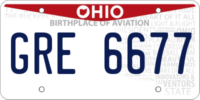 OH license plate GRE6677