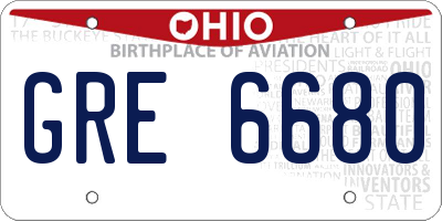 OH license plate GRE6680