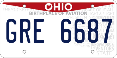 OH license plate GRE6687