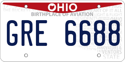 OH license plate GRE6688