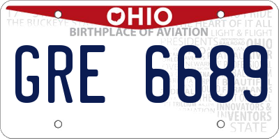 OH license plate GRE6689
