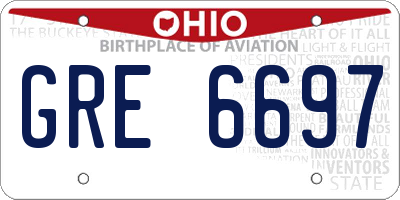 OH license plate GRE6697