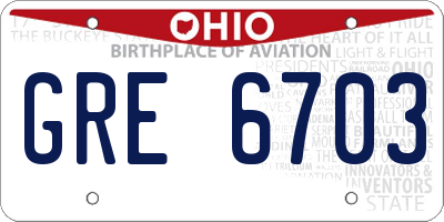 OH license plate GRE6703