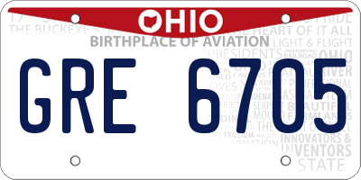 OH license plate GRE6705