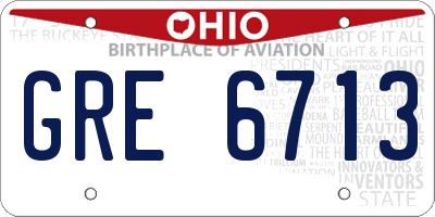 OH license plate GRE6713
