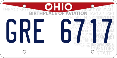 OH license plate GRE6717