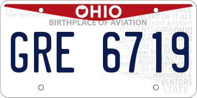OH license plate GRE6719