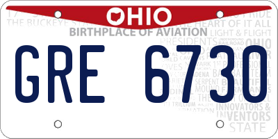 OH license plate GRE6730