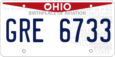 OH license plate GRE6733