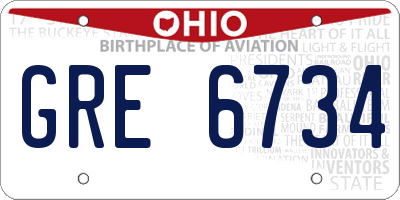 OH license plate GRE6734