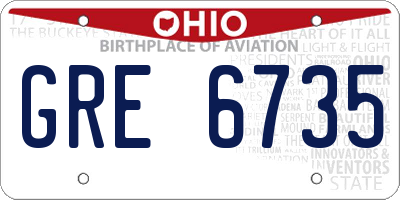OH license plate GRE6735