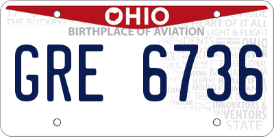 OH license plate GRE6736