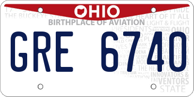 OH license plate GRE6740
