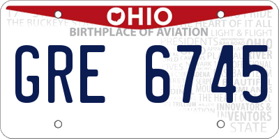 OH license plate GRE6745