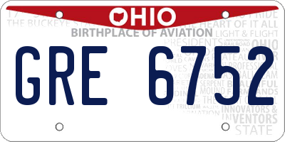 OH license plate GRE6752
