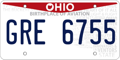 OH license plate GRE6755