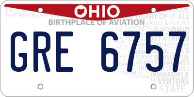 OH license plate GRE6757