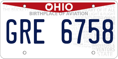 OH license plate GRE6758