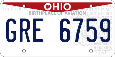 OH license plate GRE6759