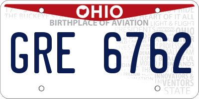 OH license plate GRE6762