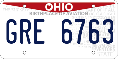 OH license plate GRE6763