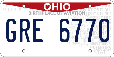 OH license plate GRE6770