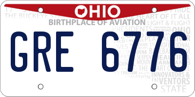 OH license plate GRE6776