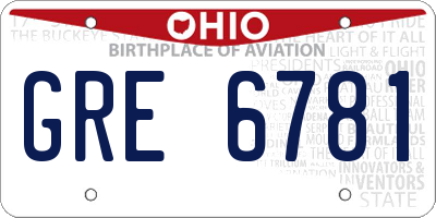 OH license plate GRE6781