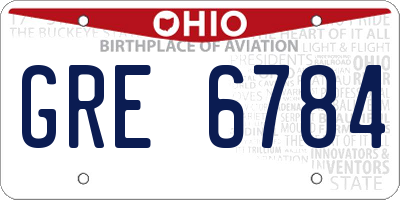 OH license plate GRE6784