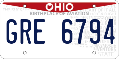 OH license plate GRE6794