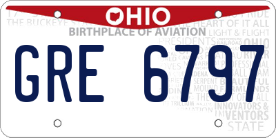 OH license plate GRE6797