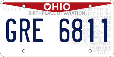 OH license plate GRE6811