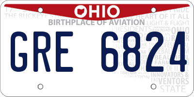 OH license plate GRE6824